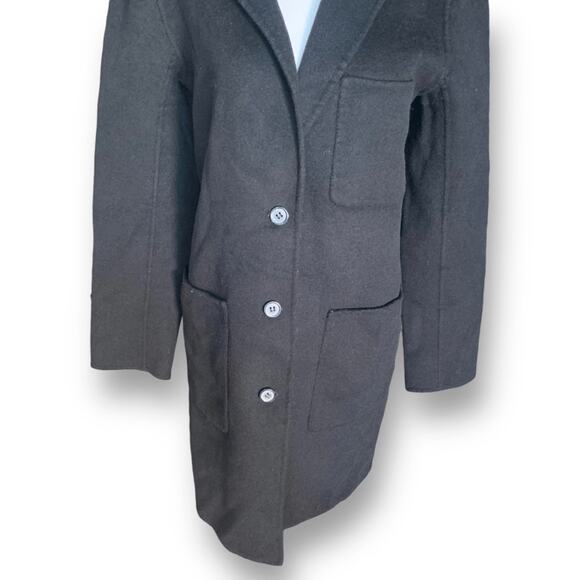 Rebecca Minkoff Dark Charcoal Wool Blend Coat Patch Pockets Small Minimalist - Picture 4 of 9